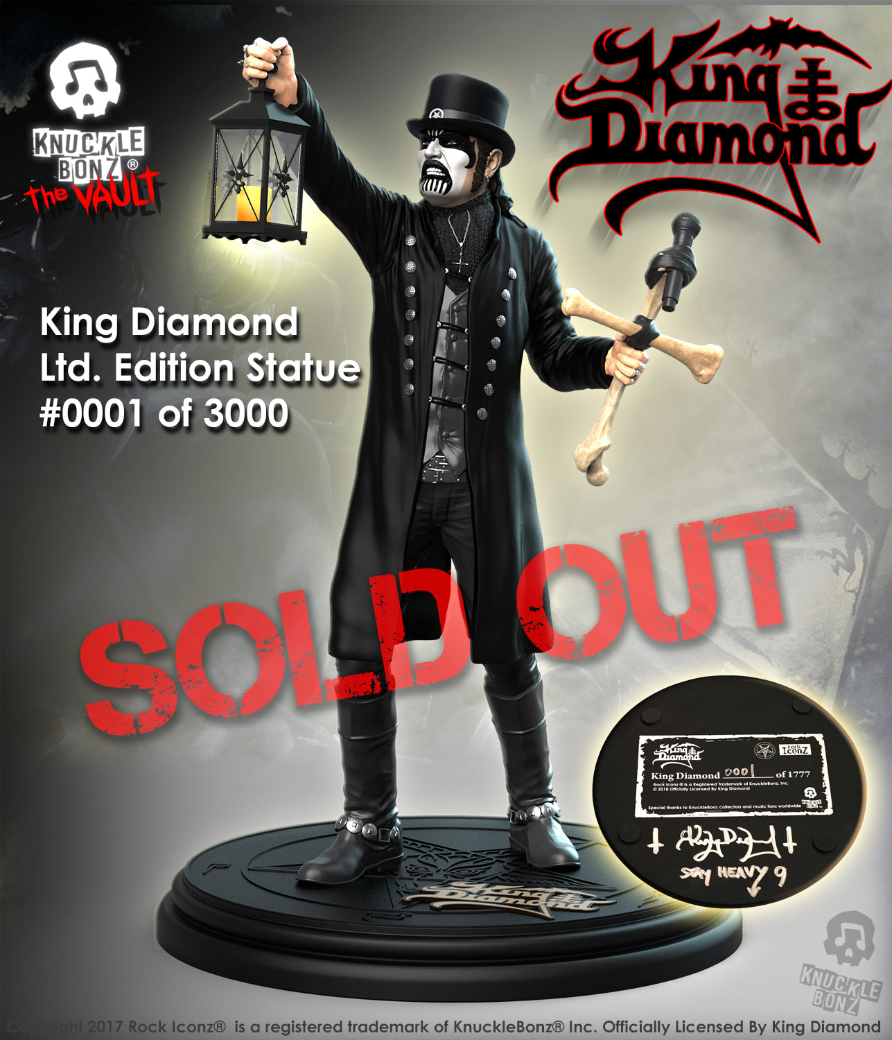 King Diamond Signed KnuckleBonz Statue #0001 of 3000 Now in The VAULT